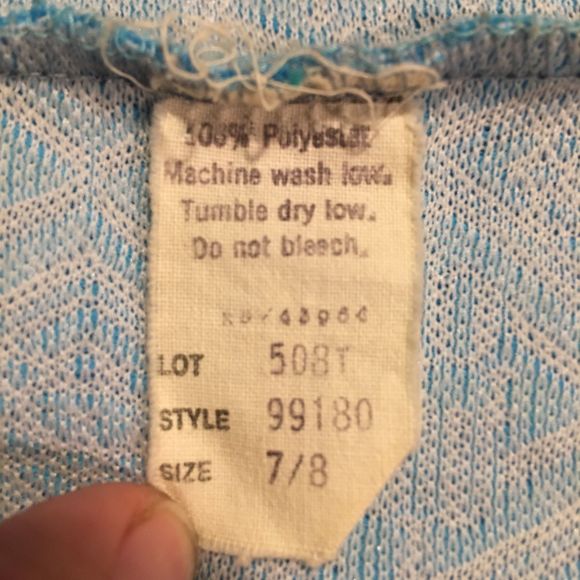 Vintage Diamond Knit Turquoise Retro Circle Skirt - Picture 8 of 10